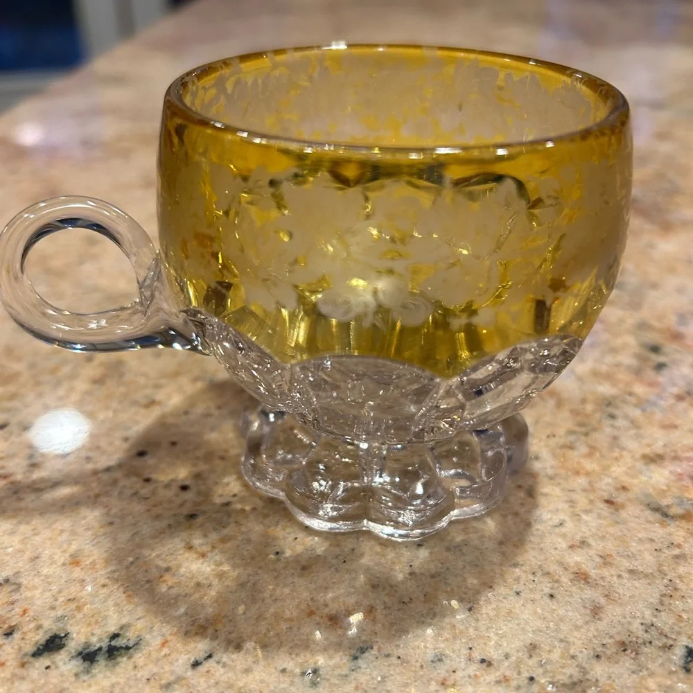 1889 EAPG Glass Punch Cup & 1885 EAPG Pattern Glass Bryce Dahlia 4 1/2